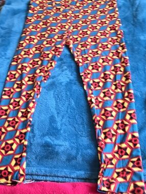 Kids Blue Geometric Print Leggings